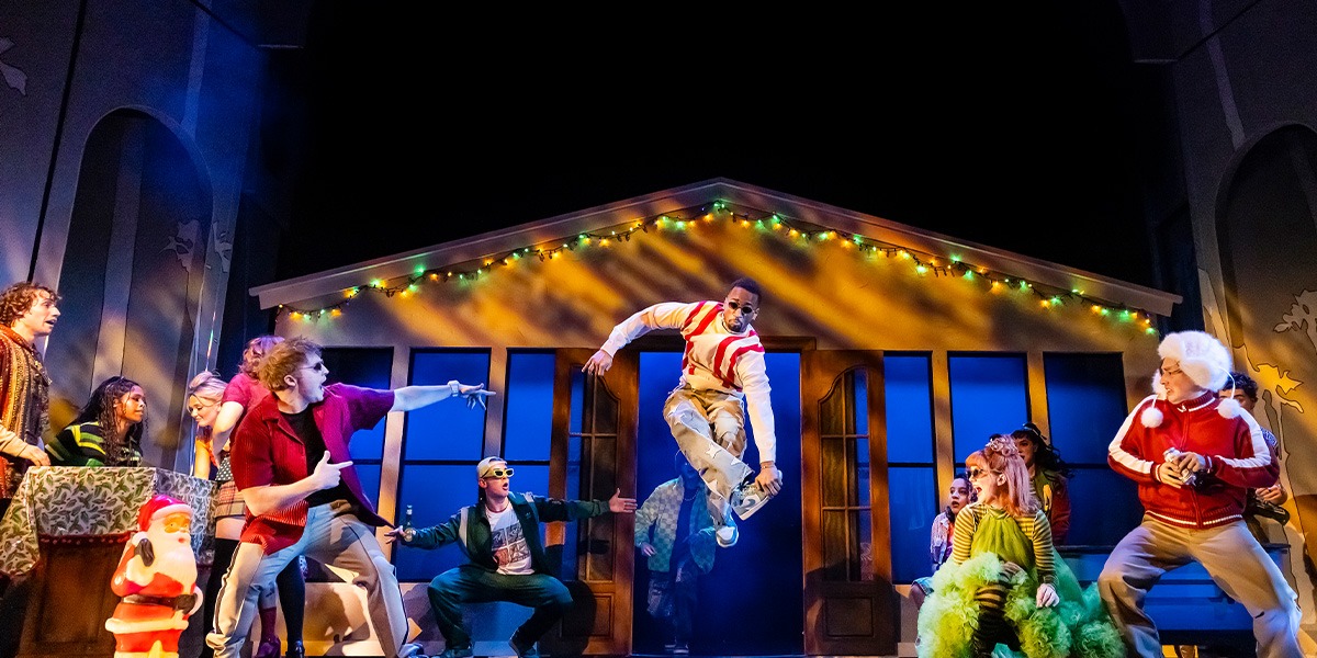 The company of Clueless The Musical are dancing.