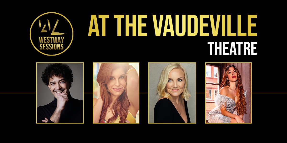 The background is black. At the top reads at the Vaudeville Theatre. Underneath this is four photographs of the performers. Lee Mead, Cassidy Janson, Kerry Ellis and Aimee Atkinson.