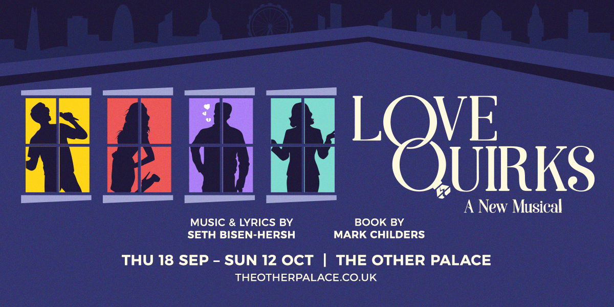 The background is purple. On the left is four windows, a silhouette of a person can be seen in each window. On the right it reads 'Love Quirks'
