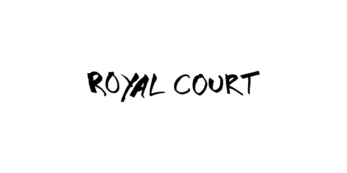 The Royal Court Theatre's exterior features a modern facade with large glass windows and vibrant signage.
