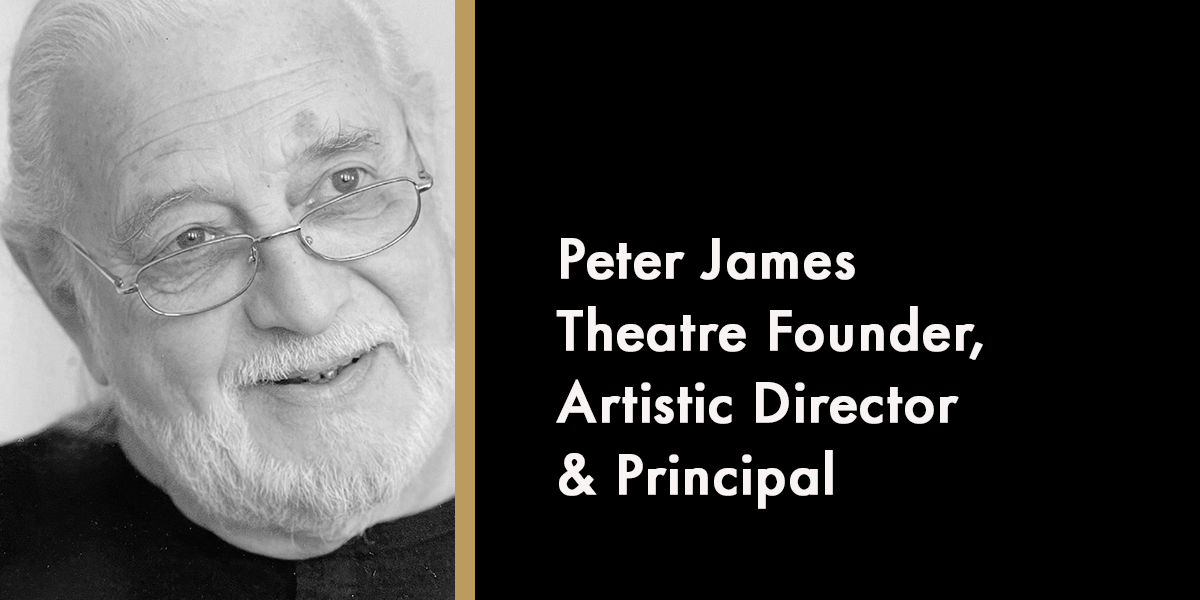 A portrait of James Peter, smiling, with a dark background and soft lighting, commemorating his memory.