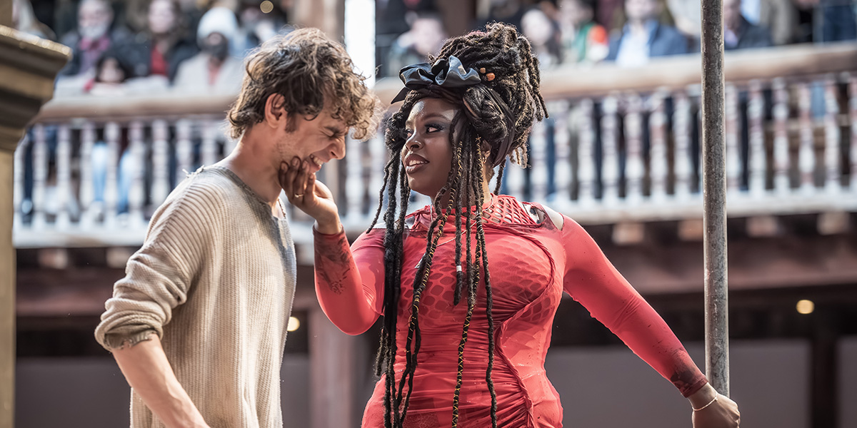 Rawaed Asde as Swiss Cheese and Nadine Higgin as Yvette perform in Mother Courage and Her Children.