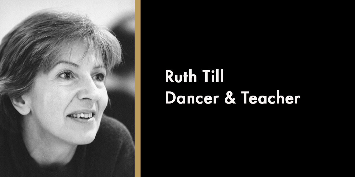 A memorial portrait of Ruth Till, featuring a soft focus background and warm lighting.