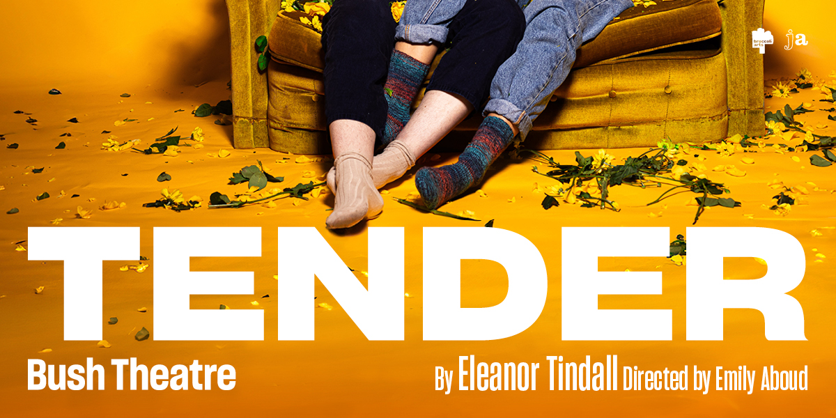 A digital artwork featuring abstract shapes in blue and green tones, with a textured background.