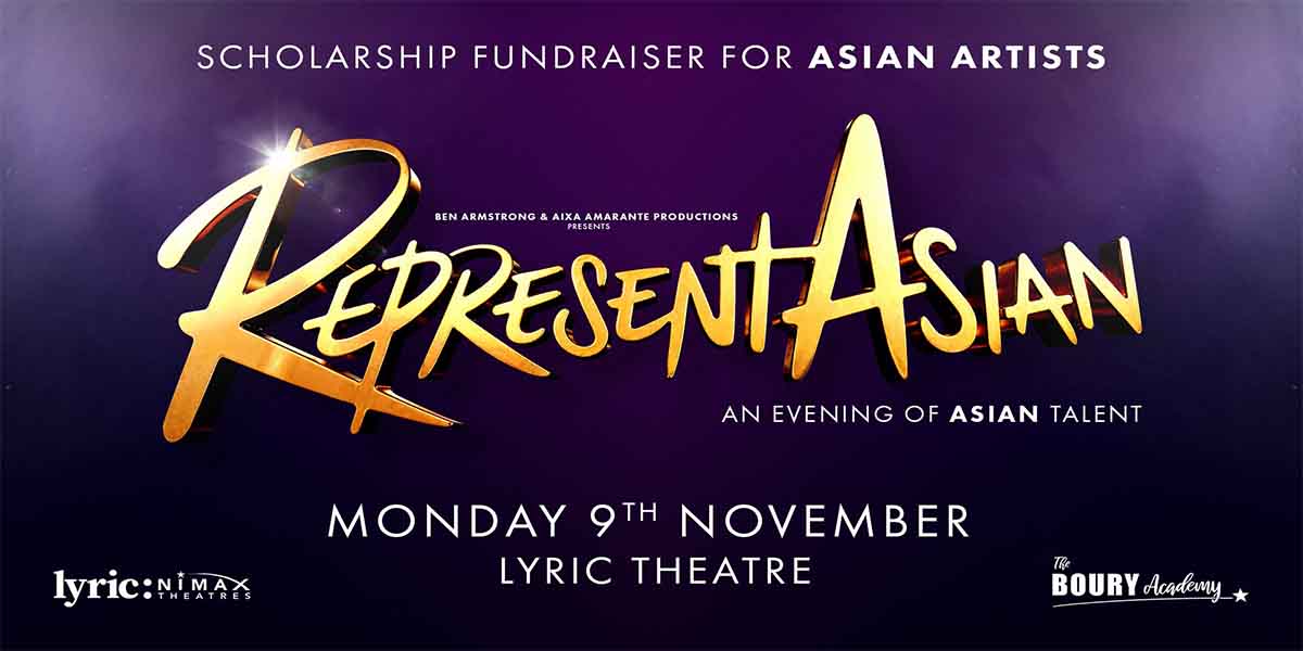 Promotional poster for "RepresentAsian: An Evening of Asian Talent" at Lyric Theatre on 9th November.