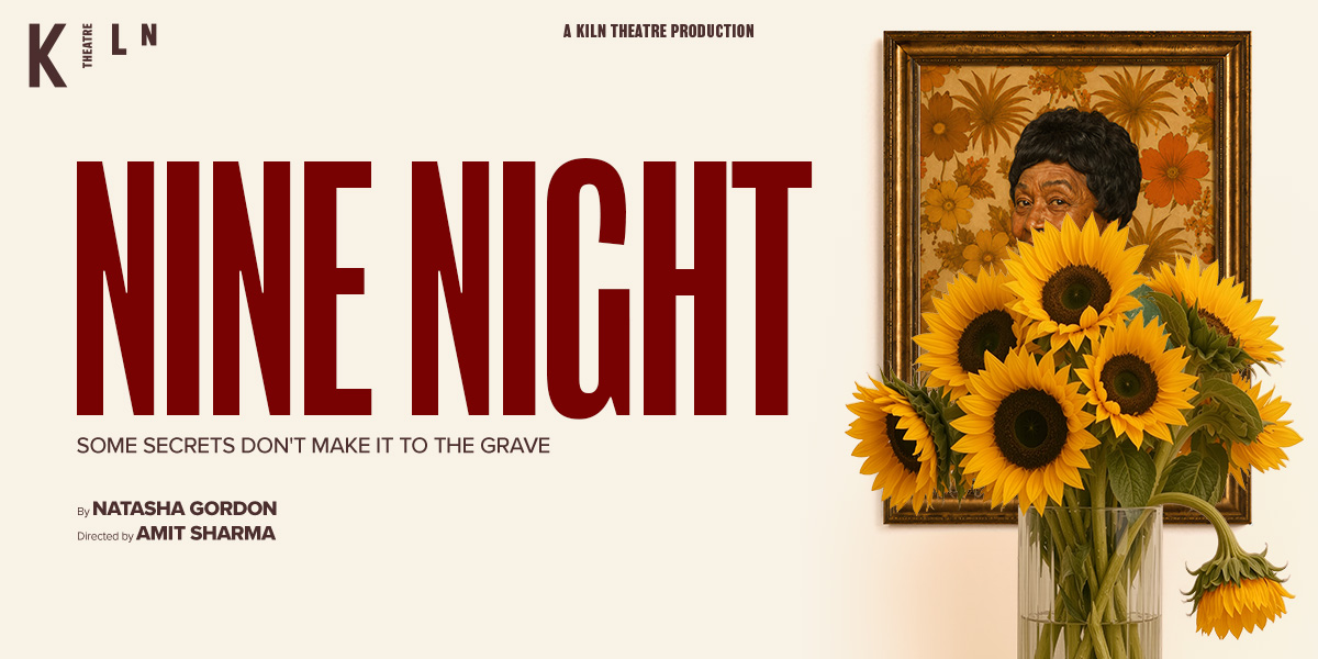 A vibrant scene from "Nine Night" featuring a group of people gathered around a table, sharing stories.