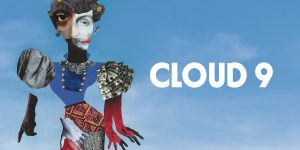 A cutout of a person stands against a blue background resembling the sky. On the right it reads Cloud 9.