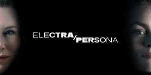 A split image features two faces, with the title "ELECTRA/PERSONA" prominently displayed in the centre.